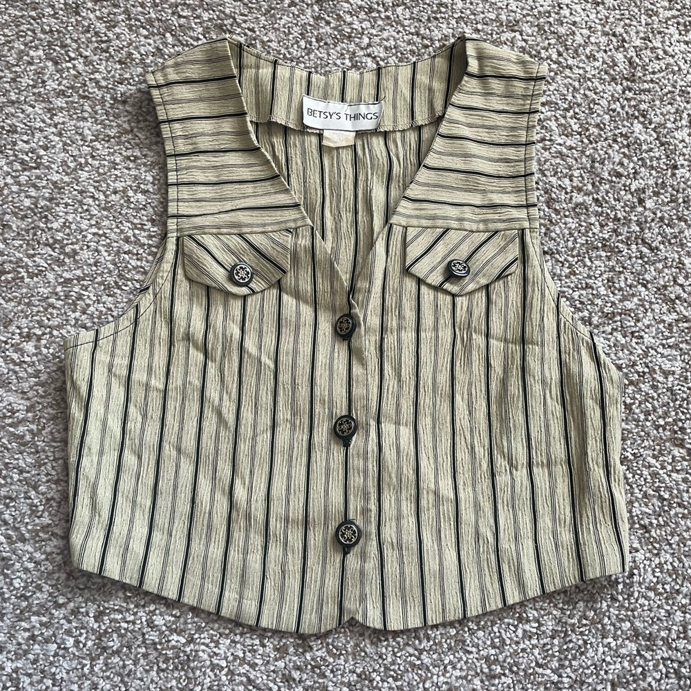 Vintage Betsy’s Things Striped Vest‎ Made in USA